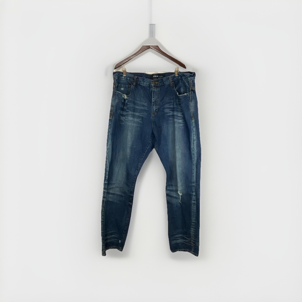 BLAK Rocawear Straight Fit Jeans 42x34 Distressed BLAK Is The New Black